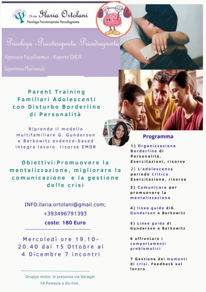 Parent Training Familiari Adolescenti con Disturbo Borderline di Personalita